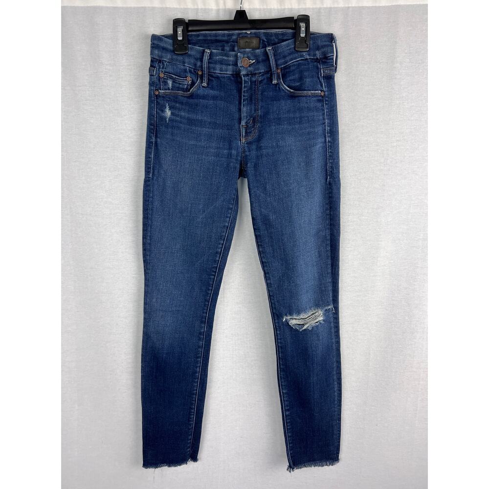 Mother Jeans The Looker Skinny Fray Partner In Crime Dark Wash Capsule Casual